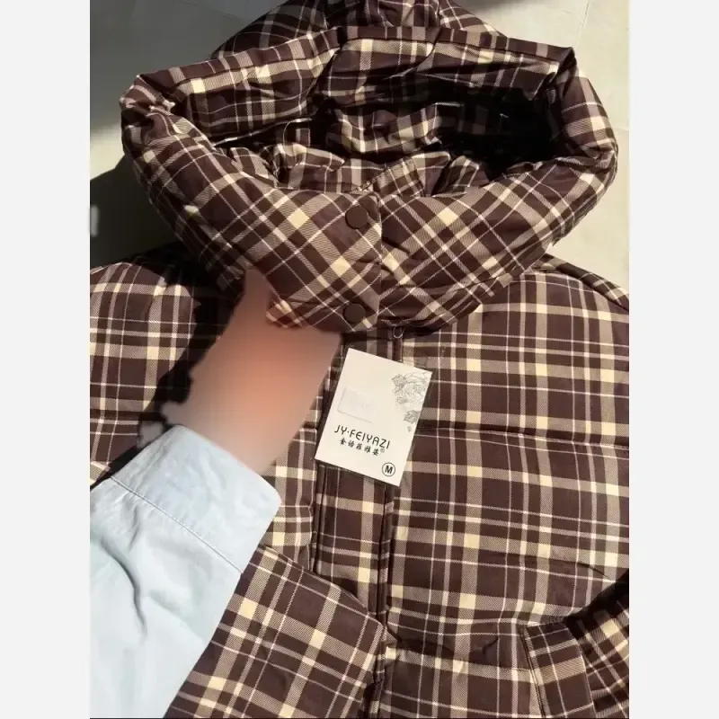 کاپشن وارداتی چهارخونه پشمدار کلاهدار سایز M تا 2XL - تصویر 7