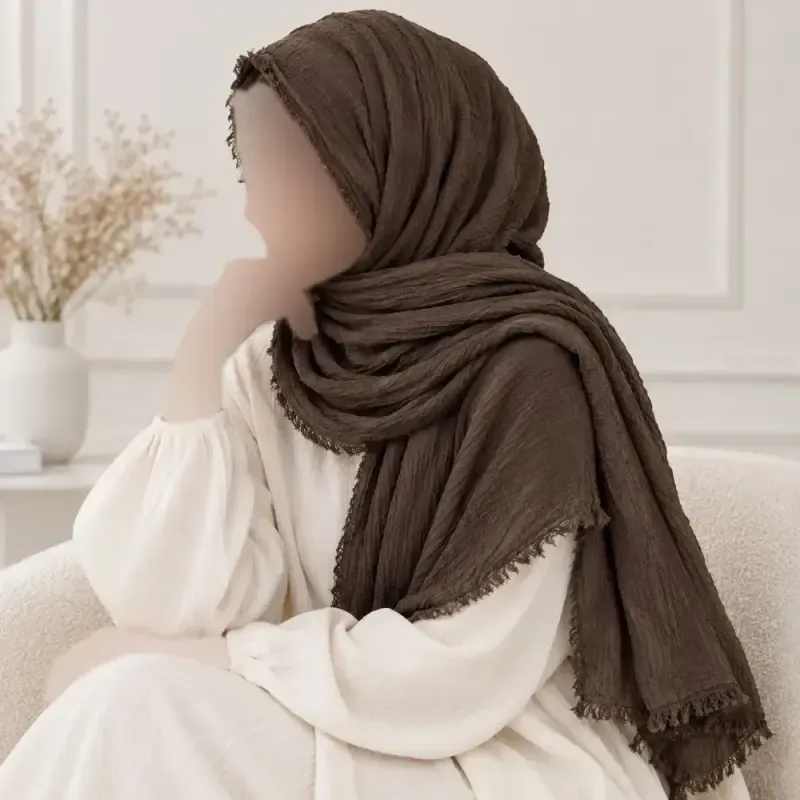 شال نخی وارداتی کنفی دورریش قواره 190 در 75 سانت - تصویر 6