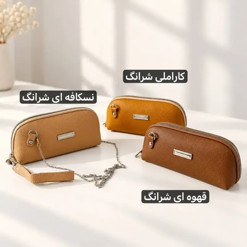 کیف پاسپورتی چرم مصنوعی زنانه با بند بلند و جیب داخلی - تصویر 5
