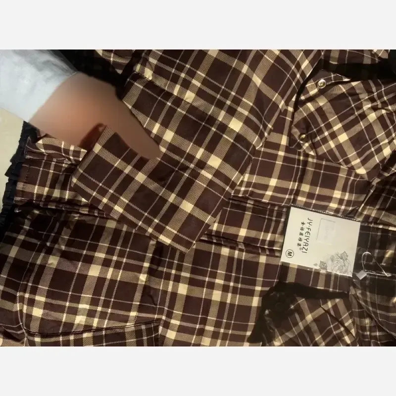 کاپشن وارداتی چهارخونه پشمدار کلاهدار سایز M تا 2XL - تصویر 5