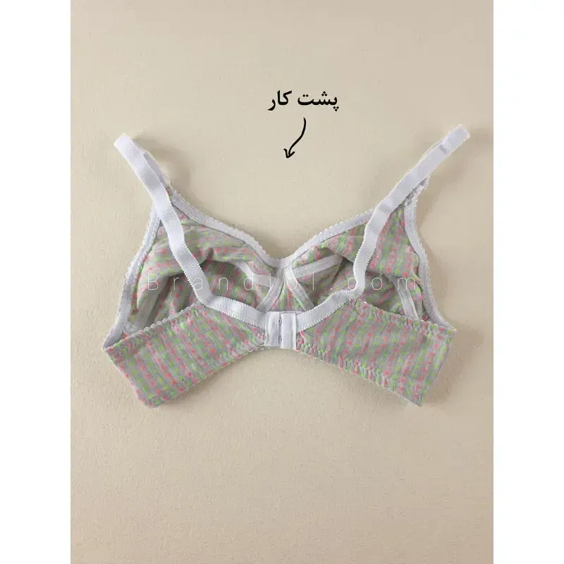 سوتین نخی زنانه بدون فنر طرح خال خال چیچک - تصویر 6
