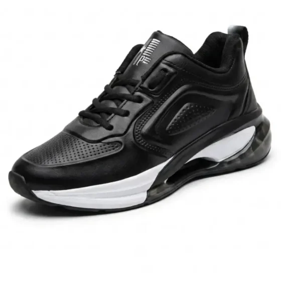 کفش اسپرت مردانه پرفکت چرم صنعتی مشکی کف طبی