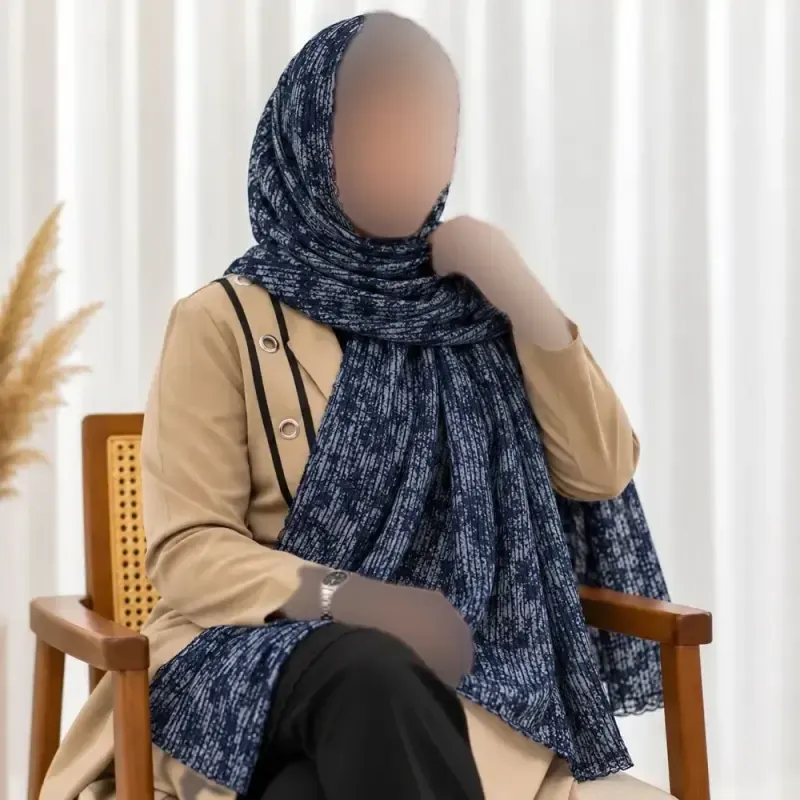 شال نخی طرحدار راه راه برشکا قواره 180 در 63 سانت مناسب روزمره - تصویر 10