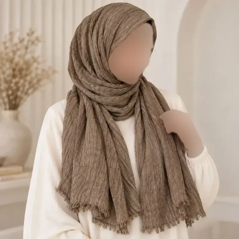 شال نخی وارداتی کنفی دورریش قواره 190 در 75 سانت - تصویر 5