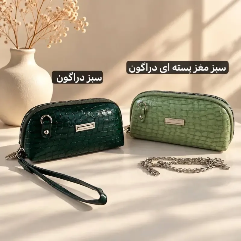 کیف زنانه پاسپورتی چرم مصنوعی با بند بلند و جیب متعدد روزمره و مهمانی - تصویر 6