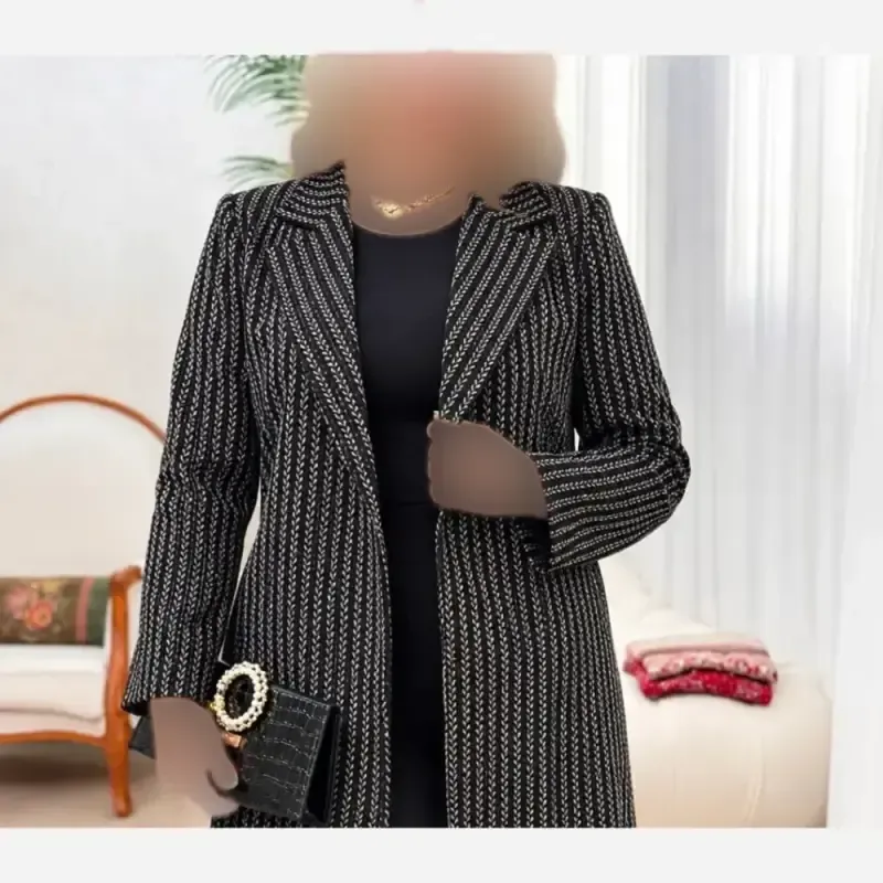 کت تک پاییزه مدل آلما جنس توییت گندمی فری سایز - تصویر 3