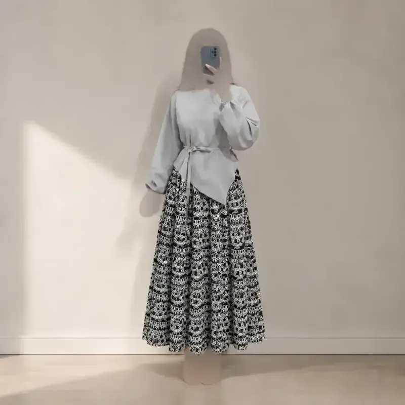 ست شومیز دامن مرسا جنس مازراتی و الیزه رنگ بندی متنوع سایز 1 و 2 - تصویر 5