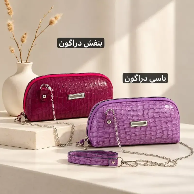کیف زنانه پاسپورتی چرم مصنوعی با بند بلند و جیب متعدد روزمره و مهمانی - تصویر 7