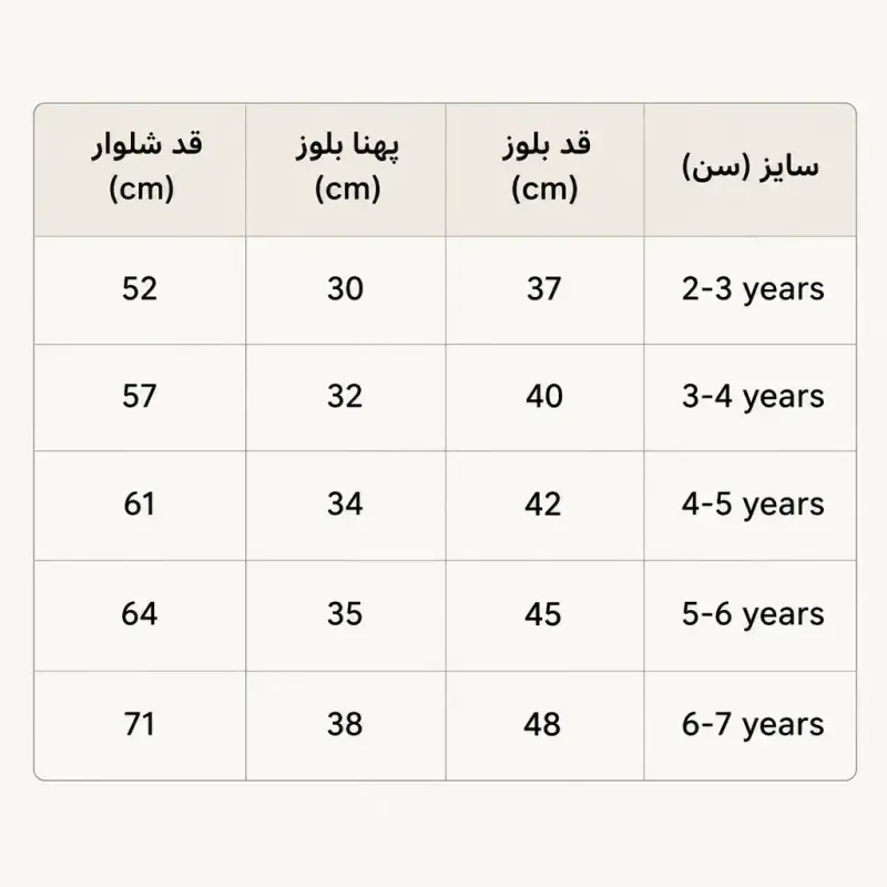 بلوز شلوار ریلی 2 تا 7 سال دخترانه و پسرانه جنس ریلی - تصویر 2