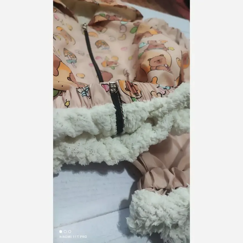 سوییشرت شلوار داخل خز ببعی طرح تدی دخترانه و پسرانه - تصویر 2
